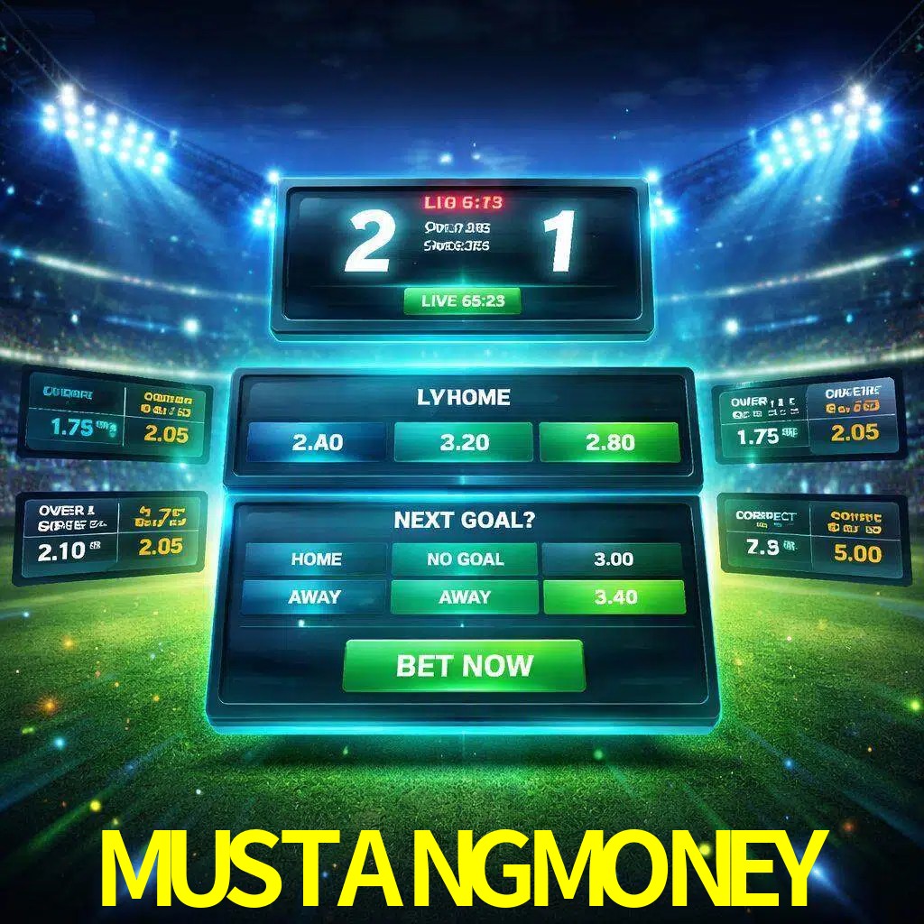 Vista de apuestas en vivo MUSTANGMONEY durante un partido en curso