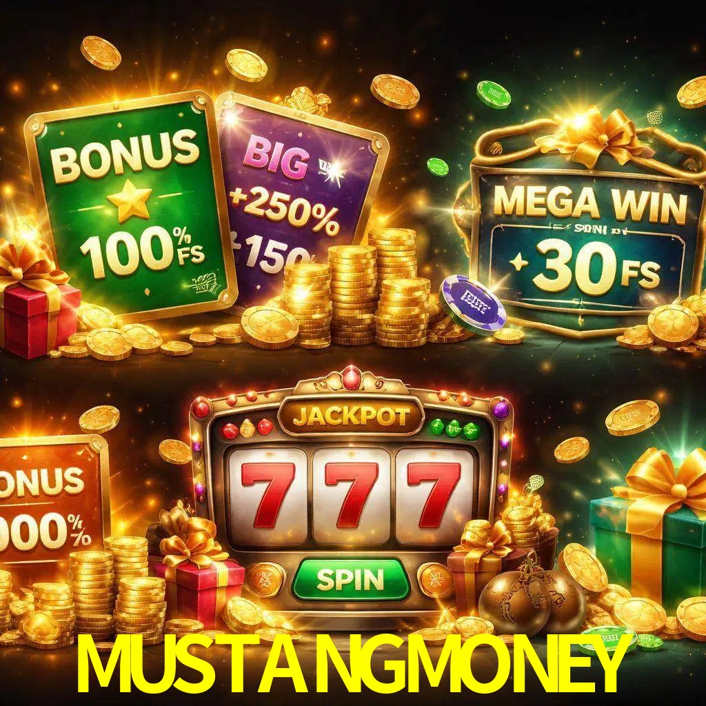 Tipos de bonos MUSTANGMONEY incluyendo recompensas de bienvenida y promociones continuas