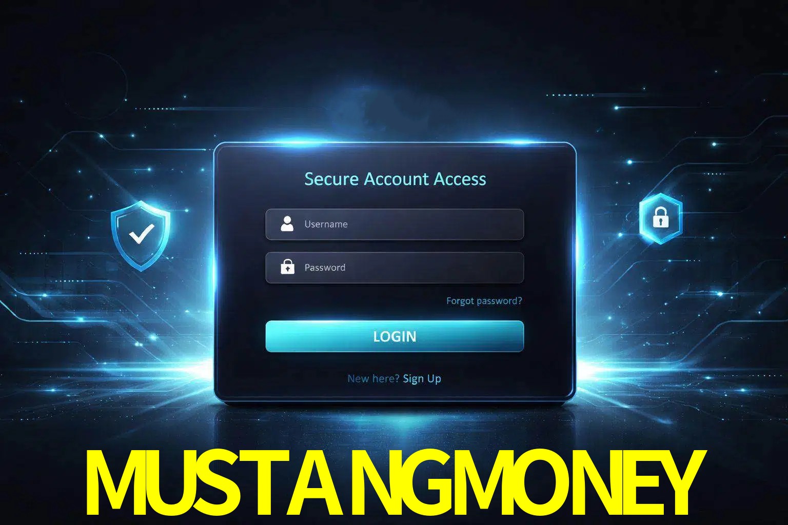 Pantalla de inicio de sesión de cuenta MUSTANGMONEY para usuarios en México